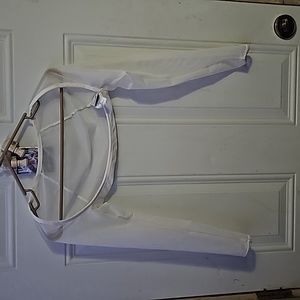 VARSITY SPIRIT SIZE SMALL WHITE MESH SHRUG